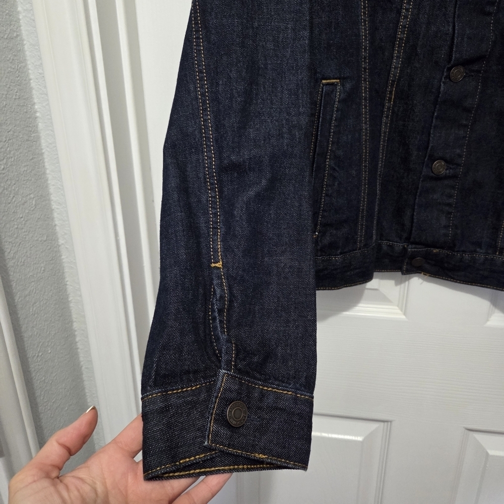 Gap Denim Icon Mens Dark Indigo Wash 100% Cotton Jacket Size Medium Casual - Picture 9 of 14